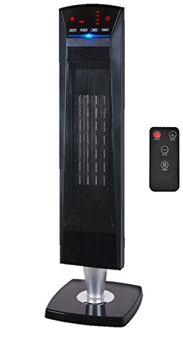 Futura 2000W Portable Oscillating Tower Ceramic Fan Heater Digital Touch Display Timer and Remote Control
