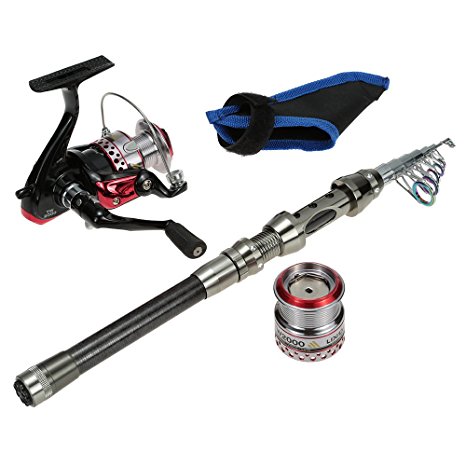 Docooler High-end Portable Hand Pole Sea Full Fishing Kit Set Carbon 2.1m Telescopic Fishing Rod with Fishing Reel and Other Fishing Accessories Sea Ocean Saltwater Freshwater Fishing Rod Kit Set