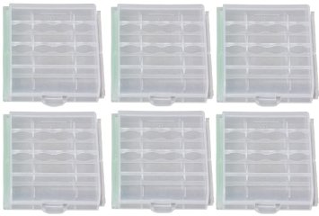 Whizzotech® W9003 Clear Color 6 PCS of AA/AAA For Cell Battery Storage Case/Holder with Charge Reminder Markings