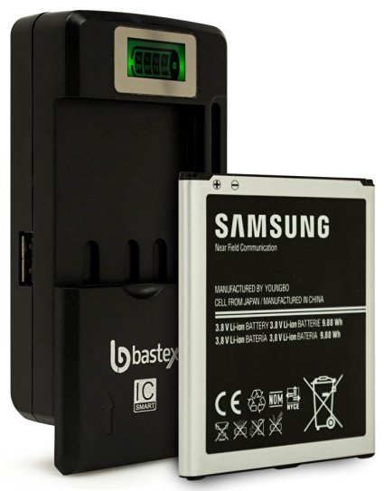 Samsung Galaxy S4 OEM Original Standard Li-ion Battery 2600mAh for Galaxy S4 - Non-Retail Packaging - Black/Silver (Certified Refurbished) plus One (1) Bastex External Dock LCD Battery Charger
