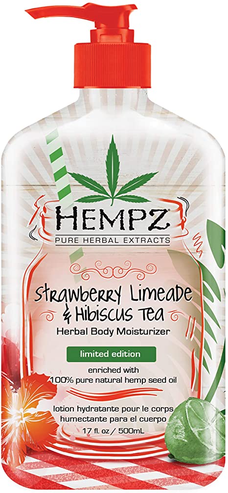 Hempz Strawberry Limeade & Hibiscus Tea Herbal Body moisturizer, 17 Ounce