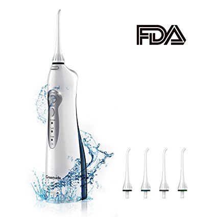 Water Flosser Cordless Portable Rechargeable With 3 Modes & 4 Jet Tips，Electric Oral Irrigator IPX7 Waterproof for Kids and People with Braces
