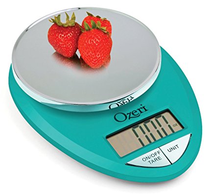 Ozeri ZK12-T Pro Digital Kitchen Food Scale, 1g/12 lb, Teal Blue