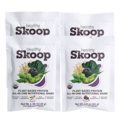 Healthy Skoop All-in-One Breakfast Protein Organic Nutritional Shake with Plant Based Protein and Fiber, Variety Pack, 4 Count