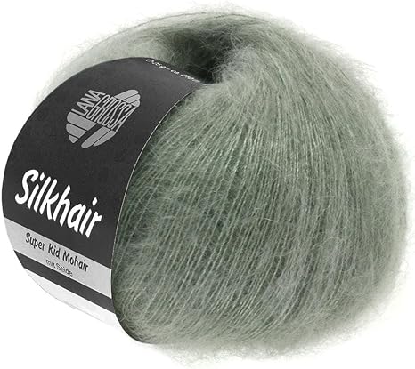 Lana Grossa Silkhair, 105 Grey Green Yarn