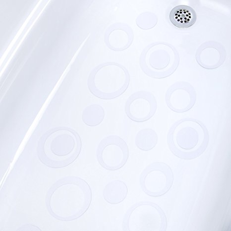 SlipX Solutions Adhesive Oval Safety Treads Add Non-Slip Traction to Tubs, Showers & Other Slippery Spots - Design Your Own Pattern! (21 Count, Reliable Grip, Clear)