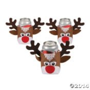 One Dozen (12) Christmas Reindeer Can Cover Coolers