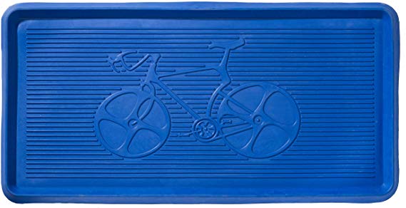 HF by LT Bicycle Rubber Boot Tray, 32 x 16 inches, One-Piece Seamless Construction, Durable Vulcanized Rubber, Year Round Use Indoors or Outdoors, Blue