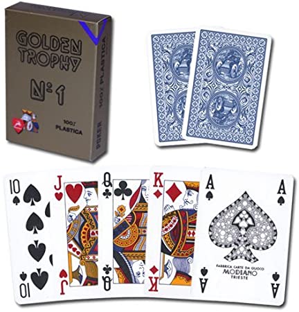 Modiano Golden Trophy 100% Plastic 4-Pip Index Playing Cards