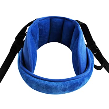 Adjustable Baby Head Support for Car Seat Soft Neck Relief Fit 1-4 Year-Old Toddlers Blue