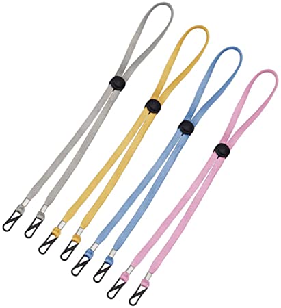 4 Pack Adjustable Colored Face Mask Lanyards Strap,Lanyard Extender, Comfortable Mask Chain to Keep Around Neck(Color)