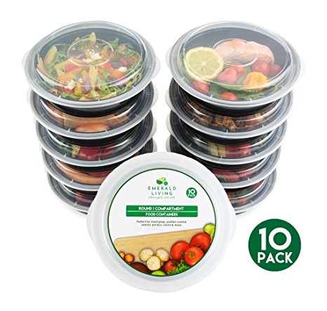 [10 pack] Round BPA Free Meal Prep Containers. Reusable Plastic Food Containers with Lids. Stackable, Microwavable, Freezer & Dishwasher Safe Bento Lunch Box Set   EBook [680 mL]