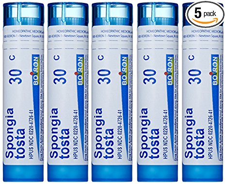 Boiron Spongia Tosta 30C (Pack of 5), Homeopathic Medicine for Croupy Cough