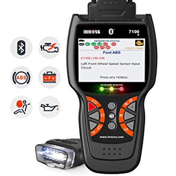 INNOVA 7100P SRS ABS Engine Live Data Diagnostic Tool Service Light Reset Battery Reset Alternator Test with Bluetooth