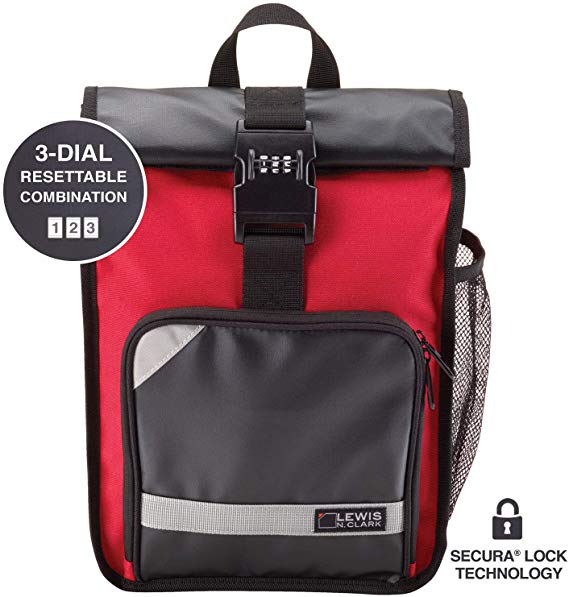 Lewis N. Clark Locking Day Pack   Laptop Bag Sling with 3 Digit Resettable Combination, Padded Shoulder   Back Straps