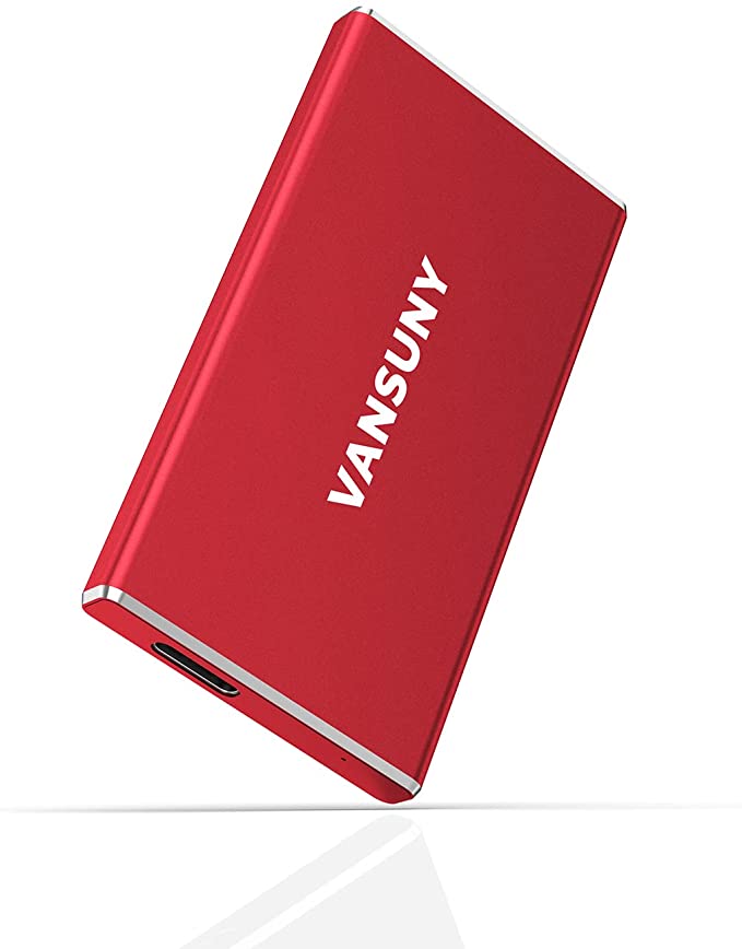 VANSUNY 500GB Portable External SSD, USB 3.1 540MB/s High-Speed Data Transfer, Metal Type-C Mini Portable External Solid State Drive for PC, Laptop, Phones and More (500GB, Red)