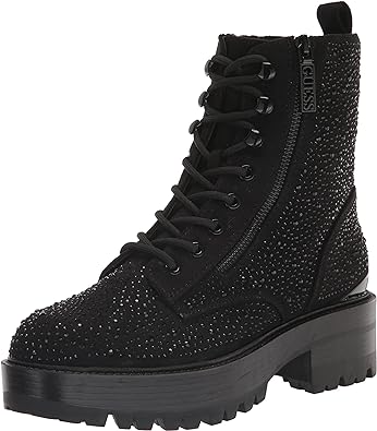 GUESS womens Fearne Combat Boots Combat Boot