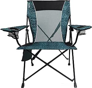 Kijaro Enjoy Versatile Folding Sports, Outdoor Chair & Lawn Chair, Dual Lock Feature, Destination Print - Cayman Blue Iguana