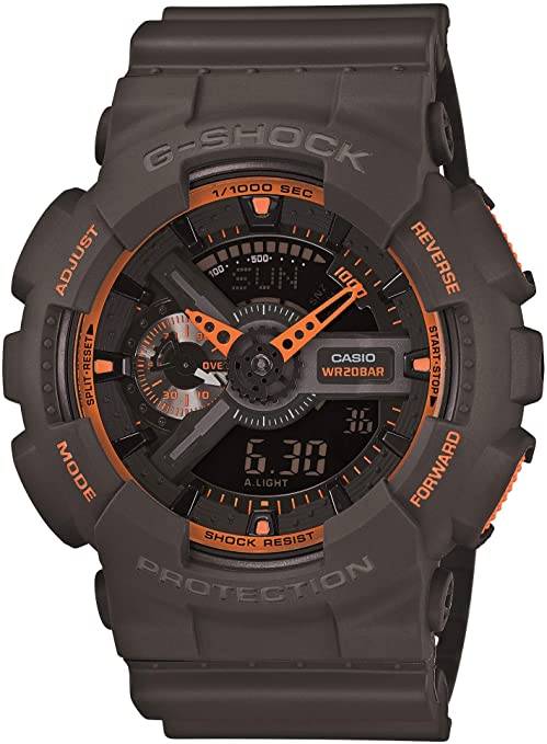 Casio Men's GA-110TS-1A4 G-Shock Analog-Digital Watch With Grey Resin Band