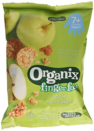 Organix Stage 2 From 7 Months Finger Foods Organic Apple Rice Cakes 50 g (Pack of 7)