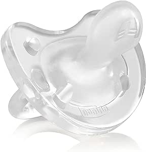 Chicco Physio Soft Chupetes para Bebés de 0 a 6 Meses, 100% Silicona Suave y Delicada que Imita el Pecho Materno, con Orificios de Ventilación y Tetina Physioforma - Transparente