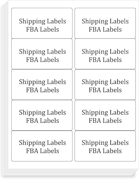 FungLam 2x4 Shipping Address Labels for Laser & Inkjet Printers, 300 Printable White Sticker Labels, 10 per Page Mailing Labels, Permanent Adhesive (30 Sheets, 300 Labels)