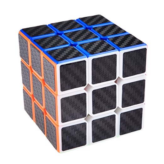 Cimkiz magic cube,3x3x3 Carbon Fiber Sticker Speed Smooth Puzzle Cube-Black