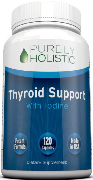 Thyroid Support Supplement 120 Capsules ★ 100% MONEY BACK GUARANTEE ★ 50% More Than Other Brands - Natural Thyroid Supplement for Weight Control, Improved Energy, Metabolism Boost - Made in USA