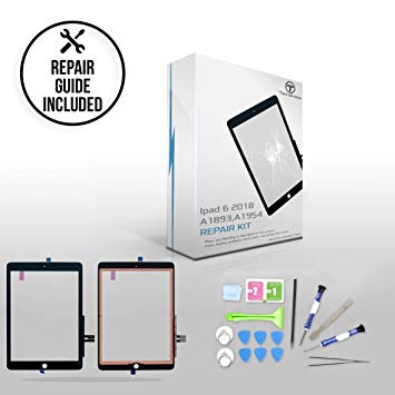 TechOrbits IPAD 6th Generation 2018 (A1893, A1954) Touch Screen Replacement Glass Digitizer 9.7” with Repair Guide & Tool Kit (Black)
