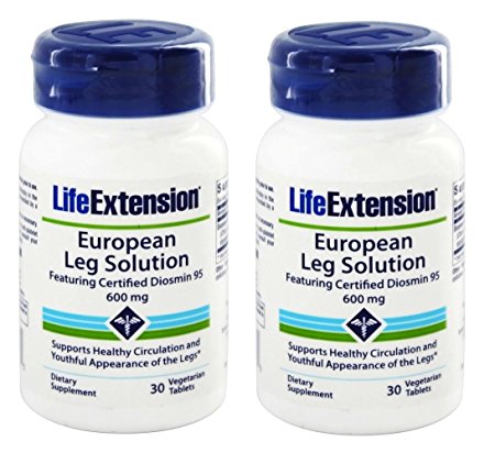 Life Extension - European Leg Solution Featuring Certified Diosmin 95 - 600 Mg - 30 Vtabs (Pack of 2)