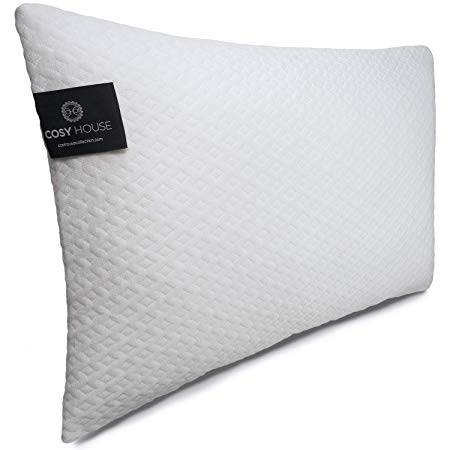 Cosy House Collection Luxury Bamboo Shredded Memory Foam Pillow - Adjustable & Removable Fill - Ultra Soft, Cool & Breathable Cover with Zipper