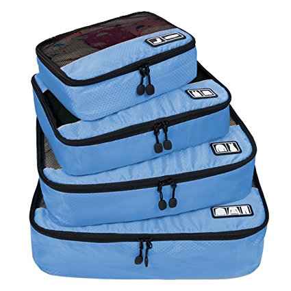 BAGSMART Travel 4 Set Packing Cubes, Carry-on Luggage Packing Organizers with Shoe Bag