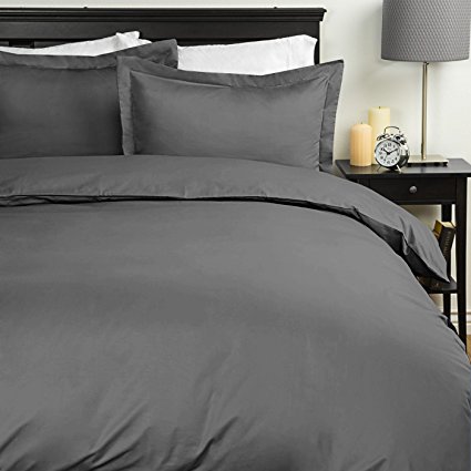 Sweet Home Collection 1500 Series Egyptian Quality 3-Piece Duvet Cover Set, King/California King, Gray