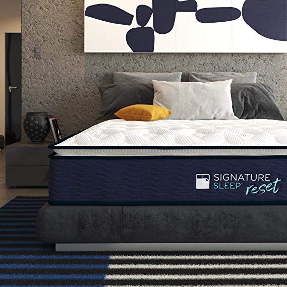 Signature Sleep Reset 12" Nanobionic Pillow Top Hybrid Mattress, King