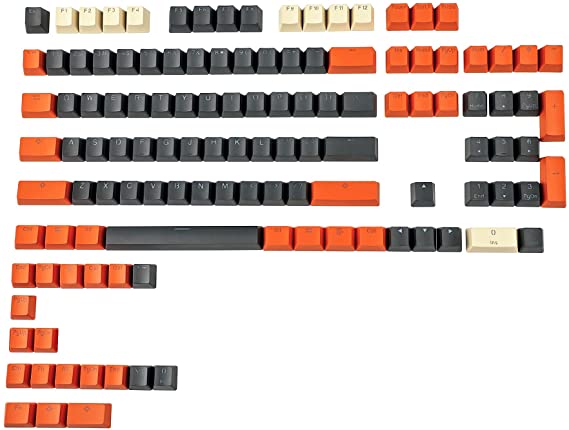 Carbon Miami PBT Double Shot Shine Through ANSI Backlit Keycaps for MX Mechanical Keyboard Melody 96 KBD75 68 61 87 104 Keychron(Only Keycap) (Reversed Carbon)