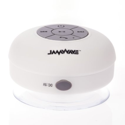 JamWave Waterproof Bluetooth Speaker - Bluetooth 3.0 Shower Speaker, Wireless, Handsfree Portable Speakerphone, Apple iPhone 6s 6s Plus/5/5S/5C Siri