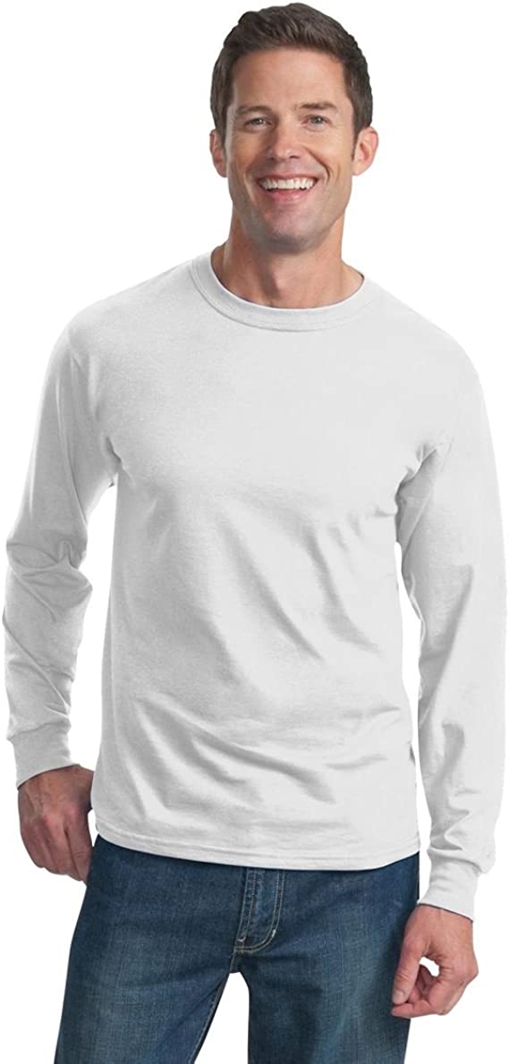 Fruit of the Loom Adult 5 oz. Long-Sleeve T-Shirt, White, 2X