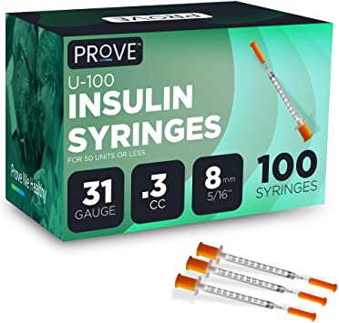 Prove U- Insulin Syringes, 11.2 Oz (Pack of 100)