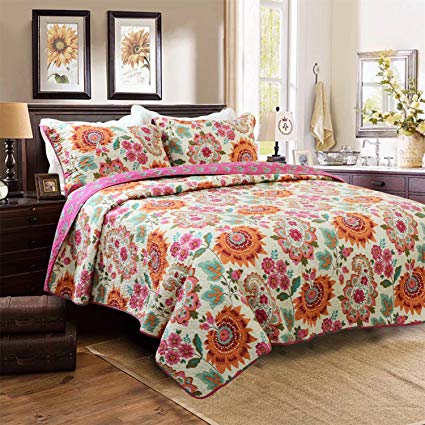 Brandream Bohemian Bedding Sets Boho Style Comforter Sets 100% Cotton Quilts Queen Size Bedspreads