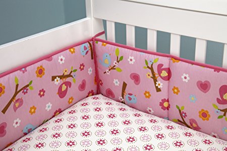 Little Bedding Traditional Padded Bumper, Sweet Lil Birds (Discontinued by Manufacturer)