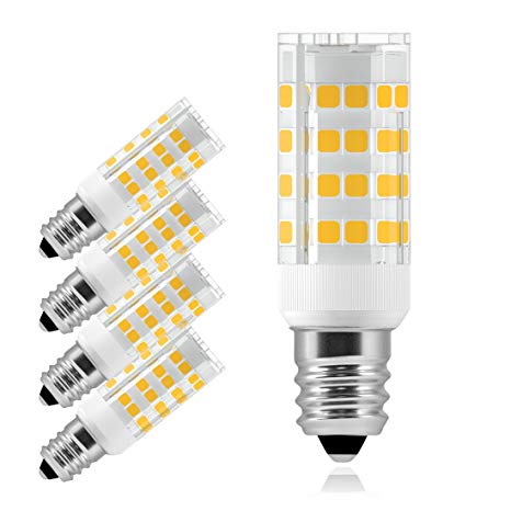 LED Microwave Light Bulb Ceramic Light E12 Microwave Light 50W Equivalent Warm White 2800K LED Appliance Bulbs Non-Dimmable 5-Pack