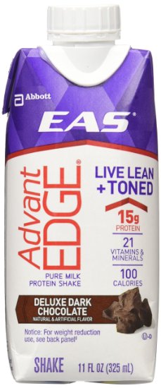 EAS AdvantEDGE Ready-To-Drink Nutrition Shake, Rich Dark Chocolate, 12 Count