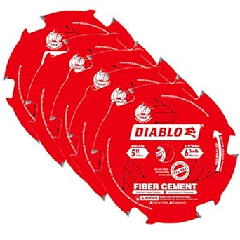 Freud D0506CH Diablo 5-inch 6T Fiber Cement TiCo Circular Saw Blades, 5-Pack