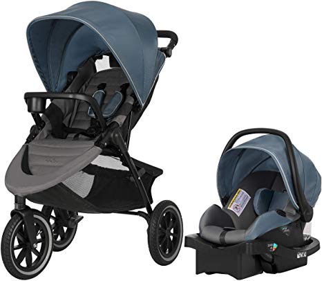 Evenflo Folio3 Stroll and Jog Travel System with LiteMax 35 Infant Car Seat (Skyline)