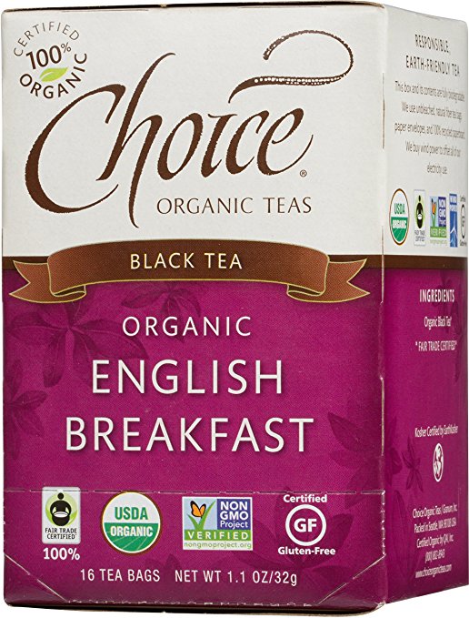 Choice Organic English Breakfast Black Tea, 16 Count Box