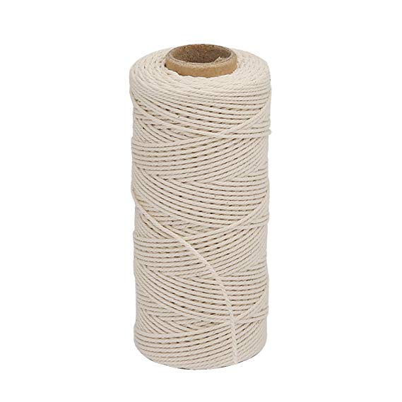 Vivifying 328 Feet 3Ply Cotton Bakers Twine, Food Safe Cooking String for Tying Meat, Making Sausage (White)