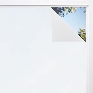 Gorilla Guard Two Way Sun Blocking Window Privacy Film, 23.6" x 78.7”, Strong Static Clings to Glass Windows, Peel and Stick, Removable No Residue Stickers, Decorative Bathroom Door Coverings, White