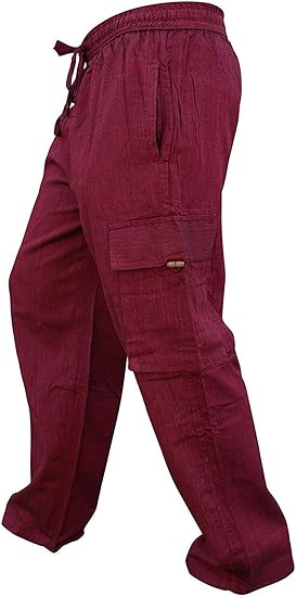 Shopoholic Fashion Mens Light Weight Plain Hippy Combat Trouser