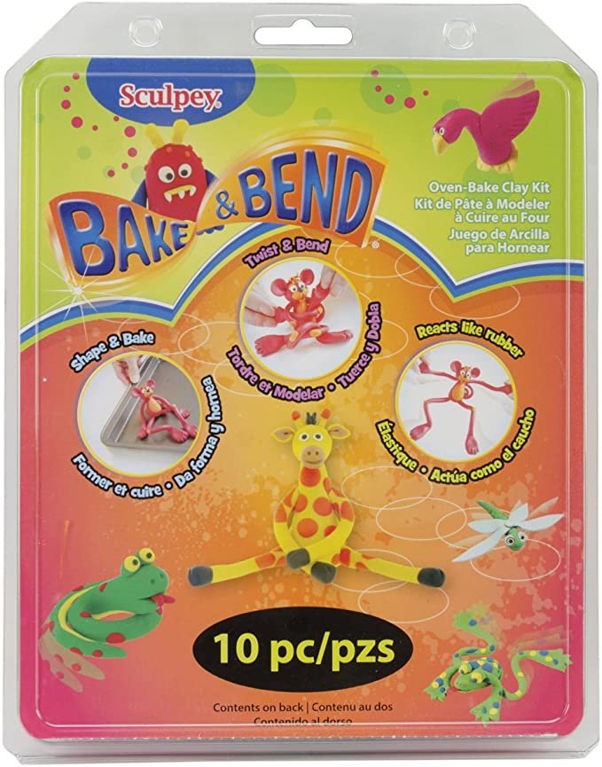 Sculpey Bake and Bend Clay, Multicolor, 10/Pack