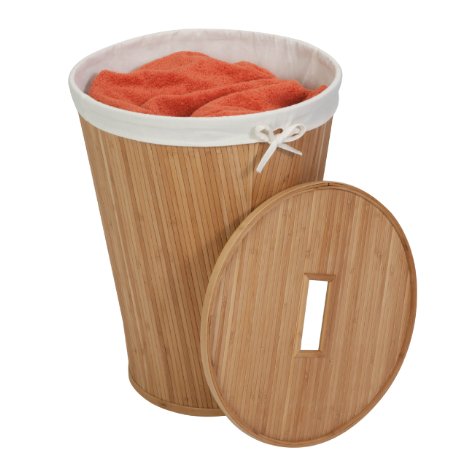 Honey-Can-Do HMP-04155 Nested Bamboo Hamper with Lid and Natural Liner